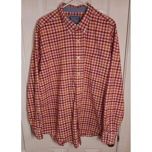Mens Saddlebred Long Sleeve Button Down Shirt XXL Red Check Pattern